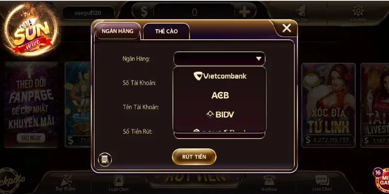 Hướng dẫn các bước rút tiền Sunwin về tài khoản ngân hàng Hướng dẫn các bước rút tiền Sunwin về tài khoản ngân hàng